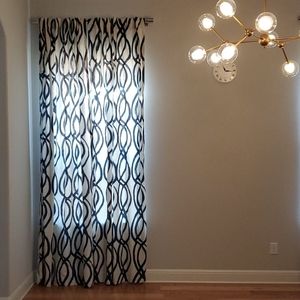 Two sets of Navy blue pattern curtains